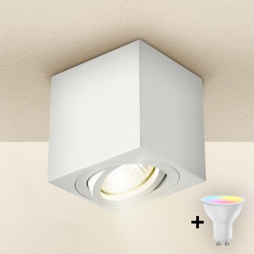 Brilagi - LED RGBW Ρυθμιζόμενο σποτ φωτιστικό MIA 1xGU10/4,8W/230V 3000K 84x80 mm λευκό + τηλεχειριστήριο