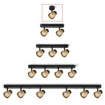 Brilagi - LED RGBW ρυθμιζόμενο σποτ φωτιστικό NUGGET 1xGU10/6W/230V μαύρο/χρυσό