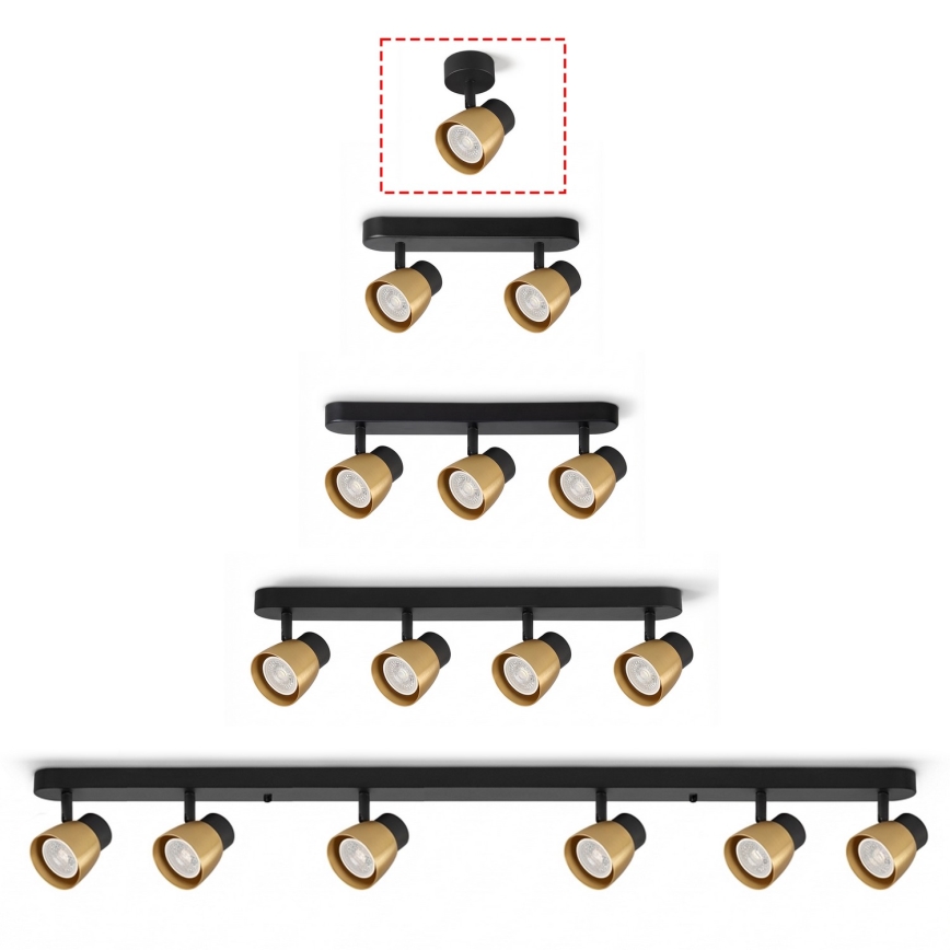 Brilagi - LED RGBW ρυθμιζόμενο σποτ φωτιστικό NUGGET 1xGU10/6W/230V μαύρο/χρυσό