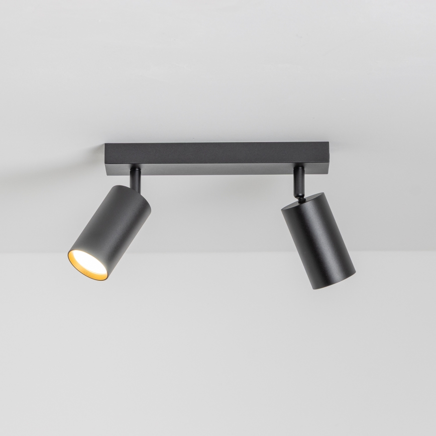 Brilagi - LED RGBW Ρυθμιζόμενο σποτ φωτιστικό SELE 2xGU10/6W/230V 3000K μαύρο/χρυσό + τηλεχειριστήριο