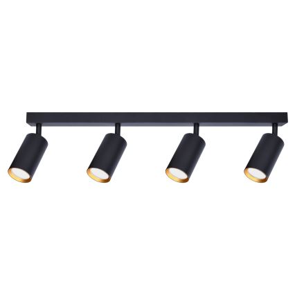 Brilagi - Ρυθμιζόμενο LED RGBW σποτ SELE 4xGU10/4,8W/230V 3000K μαύρο/χρυσό + τηλεχειριστήριο