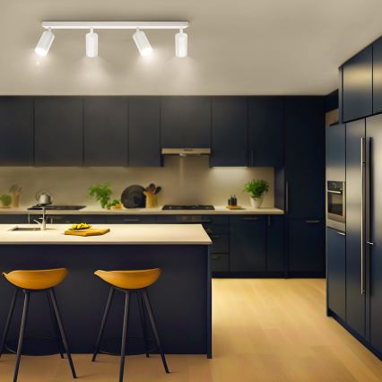 Brilagi - LED RGBW ρυθμιζόμενο σποτ φωτιστικό SELE 4xGU10/6W/230V 3000K λευκό + τηλεχειριστήριο