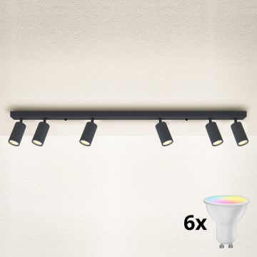 Brilagi - LED RGBW Ρυθμιζόμενο σποτ φωτιστικό SELE 6xGU10/6,5W/230V 2700-6500K ανθρακί