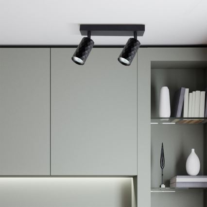 Brilagi - Ρυθμιζόμενο σποτ LED RGBW SELE DIAMANT 2xGU10/4,8W/230V 3000K μαύρο + τηλεχειριστήριο
