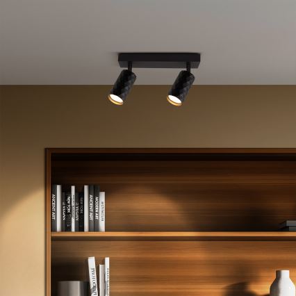 Brilagi - Ρυθμιζόμενο σποτ LED RGBW SELE DIAMANT 2xGU10/4,8W/230V 3000K μαύρο + τηλεχειριστήριο