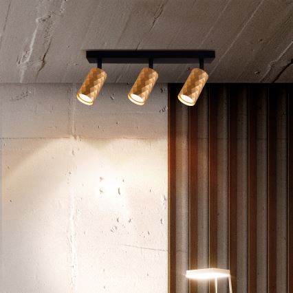 Brilagi - LED RGBW ρυθμιζόμενο σποτ φωτιστικό SELE DIAMANT 3xGU10/4,8W/230V 3000K χρυσό + τηλεχειριστήριο