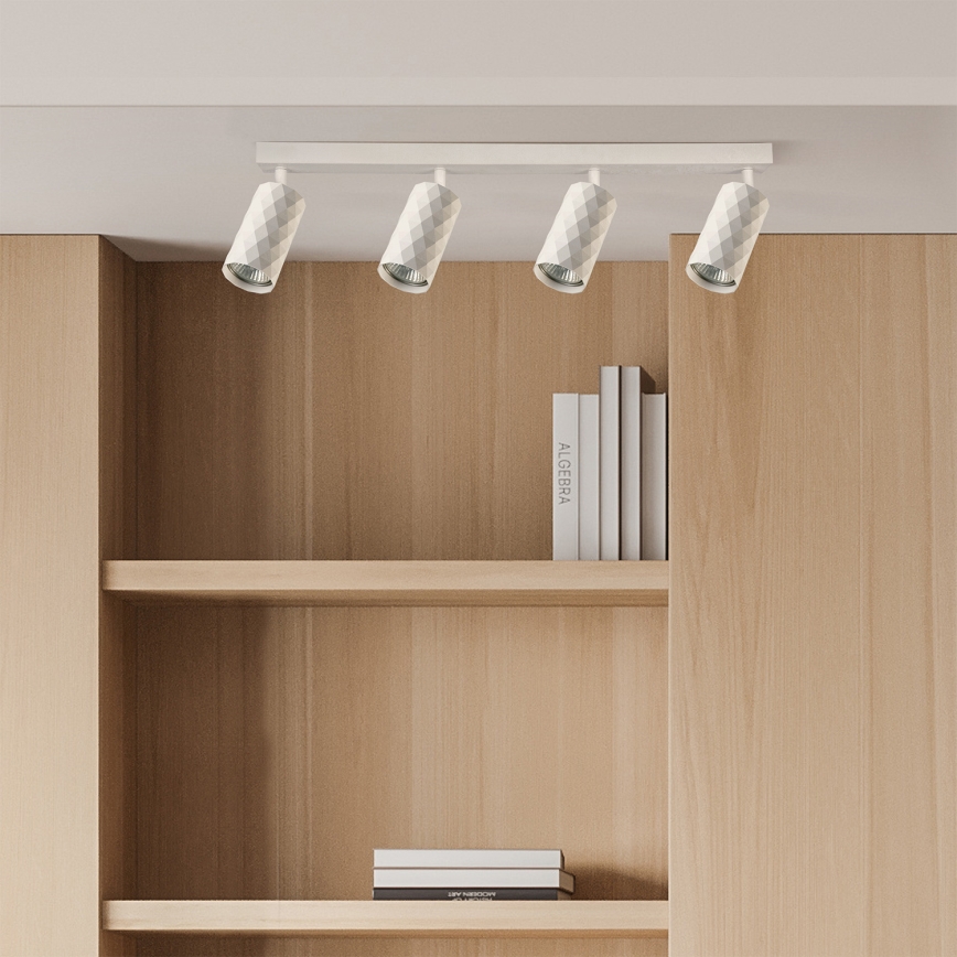 Brilagi - LED RGBW Ρυθμιζόμενο σημειακό φωτιστικό SELE DIAMANT 4xGU10/4,8W/230V 3000K λευκό + τηλεχειριστήριο