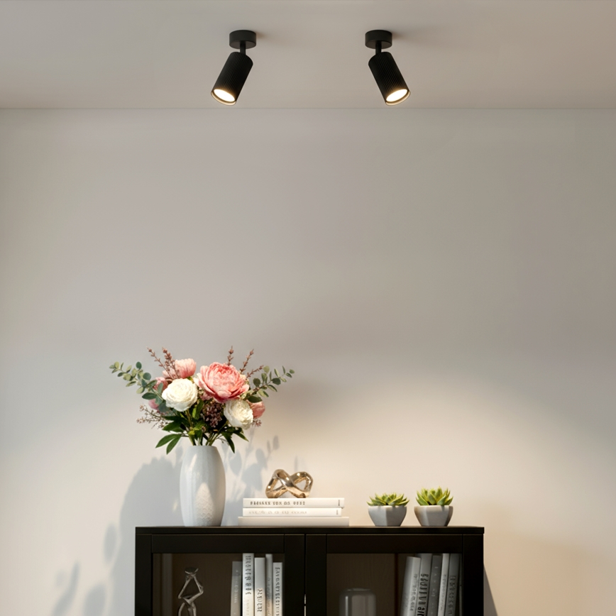 Brilagi - Ρυθμιζόμενο LED RGBW φωτιστικό σποτ SELE MODERN 1xGU10/4,8W/230V 3000K μαύρο + τηλεχειριστήριο