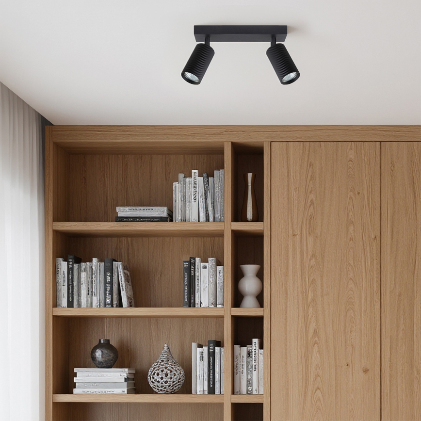 Brilagi - LED RGBW ρυθμιζόμενο σποτ φωτιστικό SELE MODERN 2xGU10/4,8W/230V 3000K μαύρο + τηλεχειριστήριο