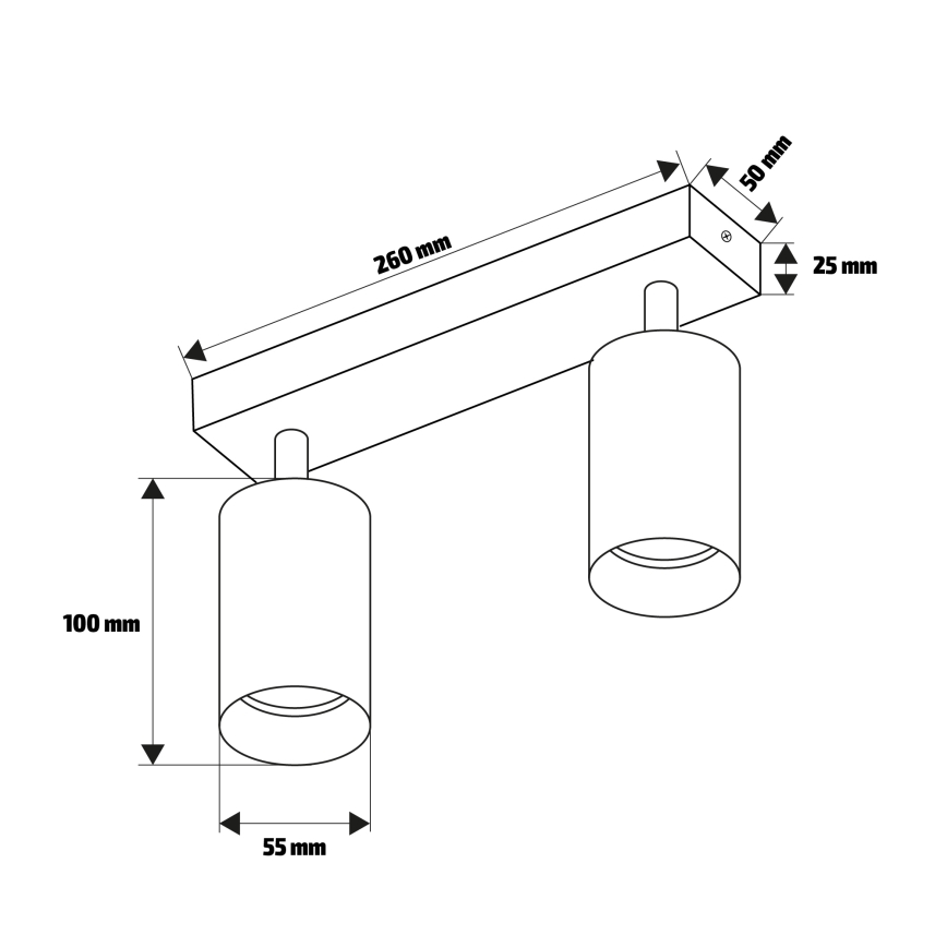 Brilagi - LED RGBW ρυθμιζόμενο σποτ φωτιστικό SELE MODERN 2xGU10/6W/230V 3000K μαύρο + τηλεχειριστήριο