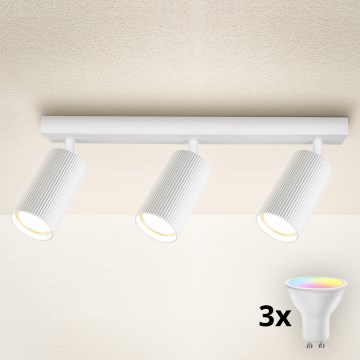 Brilagi - LED RGBW ρυθμιζόμενο σποτ φωτιστικό SELE MODERN 3xGU10/4,8W/230V 3000K λευκό + τηλεχειριστήριο