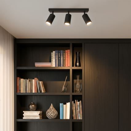 Brilagi - Ρυθμιζόμενο LED σποτ RGBW SELE MODERN 3xGU10/4,8W/230V 3000K μαύρο + τηλεχειριστήριο