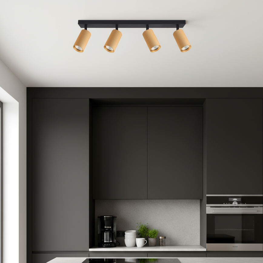 Brilagi - LED RGBW ρυθμιζόμενο σποτ φωτιστικό SELE MODERN 4xGU10/4,8W/230V 3000K χρυσό + τηλεχειριστήριο