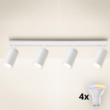 Brilagi - LED RGBW Ρυθμιζόμενο σποτ φωτιστικό SELE MODERN 4xGU10/6,5W/230V 2700-6500K Wi-Fi λευκό