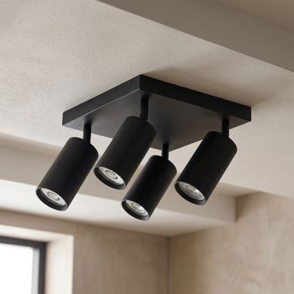 Brilagi - LED RGBW ρυθμιζόμενο σποτ φωτιστικό SELE SQUARE 4xGU10/6,5W/230V 2700-6500K μαύρο