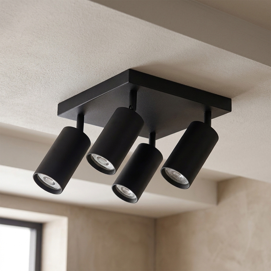 Brilagi - LED RGBW ρυθμιζόμενο σποτ φωτιστικό SELE SQUARE 4xGU10/6,5W/230V 2700-6500K μαύρο