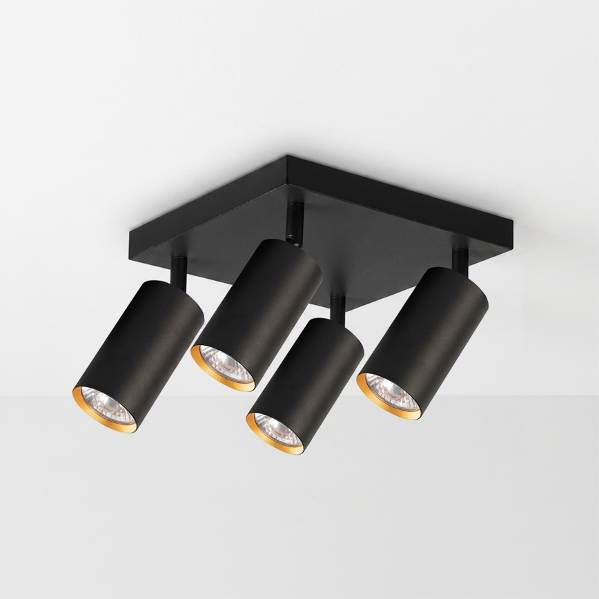 Brilagi - Ρυθμιζόμενο LED RGBW σποτ φωτιστικό SELE SQUARE 4xGU10/6,5W/230V 2700-6500K μαύρο/χρυσό
