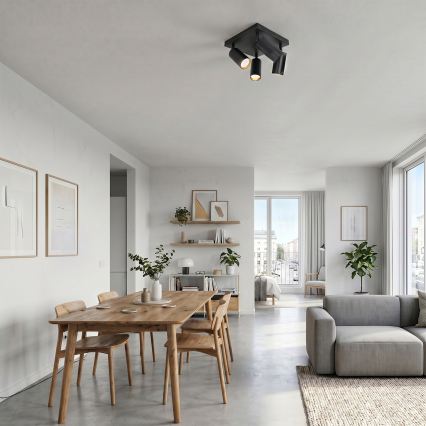 Brilagi - Ρυθμιζόμενο LED RGBW σποτ φωτιστικό SELE SQUARE 4xGU10/6,5W/230V 2700-6500K μαύρο/χρυσό