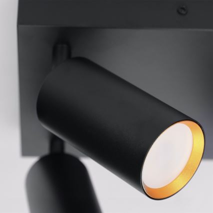 Brilagi - Ρυθμιζόμενο LED RGBW σποτ φωτιστικό SELE SQUARE 4xGU10/6,5W/230V 2700-6500K μαύρο/χρυσό