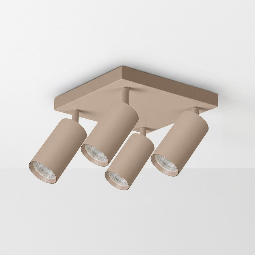 Brilagi - LED RGBW ρυθμιζόμενο φωτιστικό σποτ SELE SQUARE 4xGU10/6,5W/230V 2700-6500K μπεζ