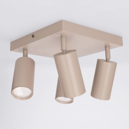 Brilagi - LED RGBW ρυθμιζόμενο φωτιστικό σποτ SELE SQUARE 4xGU10/6,5W/230V 2700-6500K μπεζ