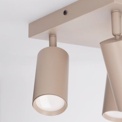 Brilagi - LED RGBW ρυθμιζόμενο φωτιστικό σποτ SELE SQUARE 4xGU10/6,5W/230V 2700-6500K μπεζ