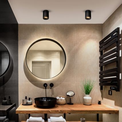 Brilagi - LED RGBW Ρυθμιζόμενο σποτ φωτιστικό TRINE 1xGU10/4,8W/230V 3000K μαύρο + τηλεχειριστήριο