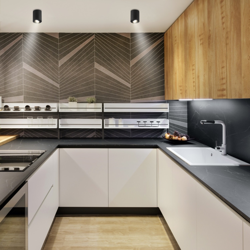 Brilagi - LED RGBW Ρυθμιζόμενο σποτ φωτιστικό MIA 1xGU10/30W/230V 2700-6500K Wi-Fi 100x80 mm μαύρο