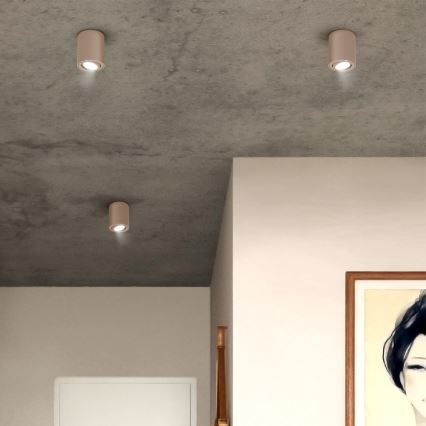 Brilagi - LED RGBW ρυθμιζόμενο σποτ φωτιστικό MIA 1xGU10/4,8W/230V 3000K 100x80 mm μπεζ + τηλεχειριστήριο