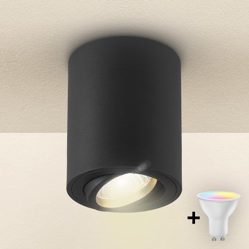 Brilagi - LED RGBW Ρυθμιζόμενο σποτ MIA 1xGU10/4,8W/230V 3000K 100x80 mm μαύρο + τηλεχειριστήριο