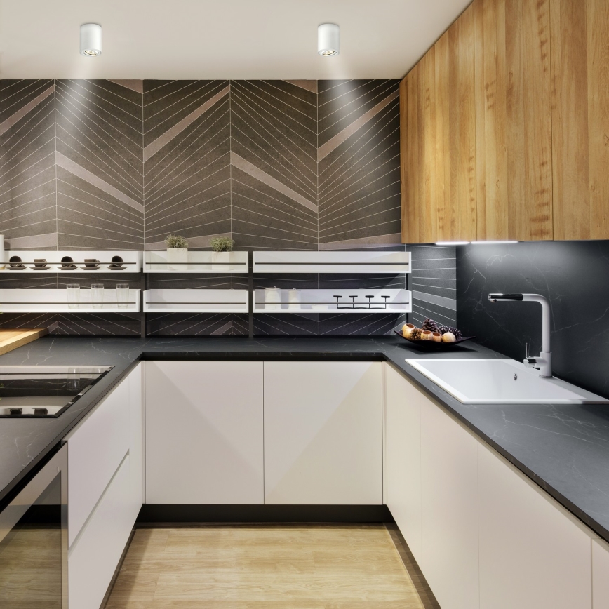 Brilagi - LED RGBW ρυθμιζόμενο σημειακό φωτιστικό MIA 1xGU10/6W/230V 3000K 100x80 mm λευκό + τηλεχειριστήριο