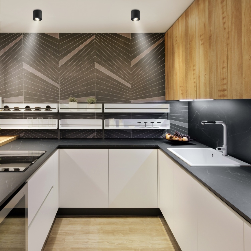 Brilagi - LED RGBW Ρυθμιζόμενο σποτ φωτιστικό MIA 1xGU10/6W/230V 3000K 84x80 mm μαύρο + τηλεχειριστήριο