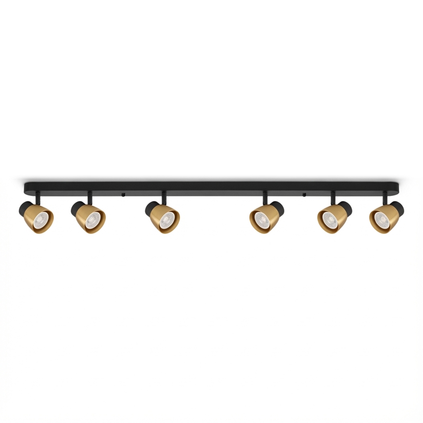 Brilagi - LED RGBW ρυθμιζόμενο σποτ NUGGET 6xGU10/6W/230V 2700-6500K Wi-Fi μαύρο/χρυσό
