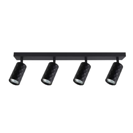 Brilagi - LED RGBW ρυθμιζόμενο σποτ φωτιστικό SELE DIAMANT 4xGU10/4,8W/230V 3000K μαύρο + τηλεχειριστήριο
