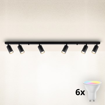 Brilagi - LED RGBW ρυθμιζόμενο σποτ SELE DIAMANT 6xGU10/6,5W/230V 2700-6500K Wi-Fi μαύρο