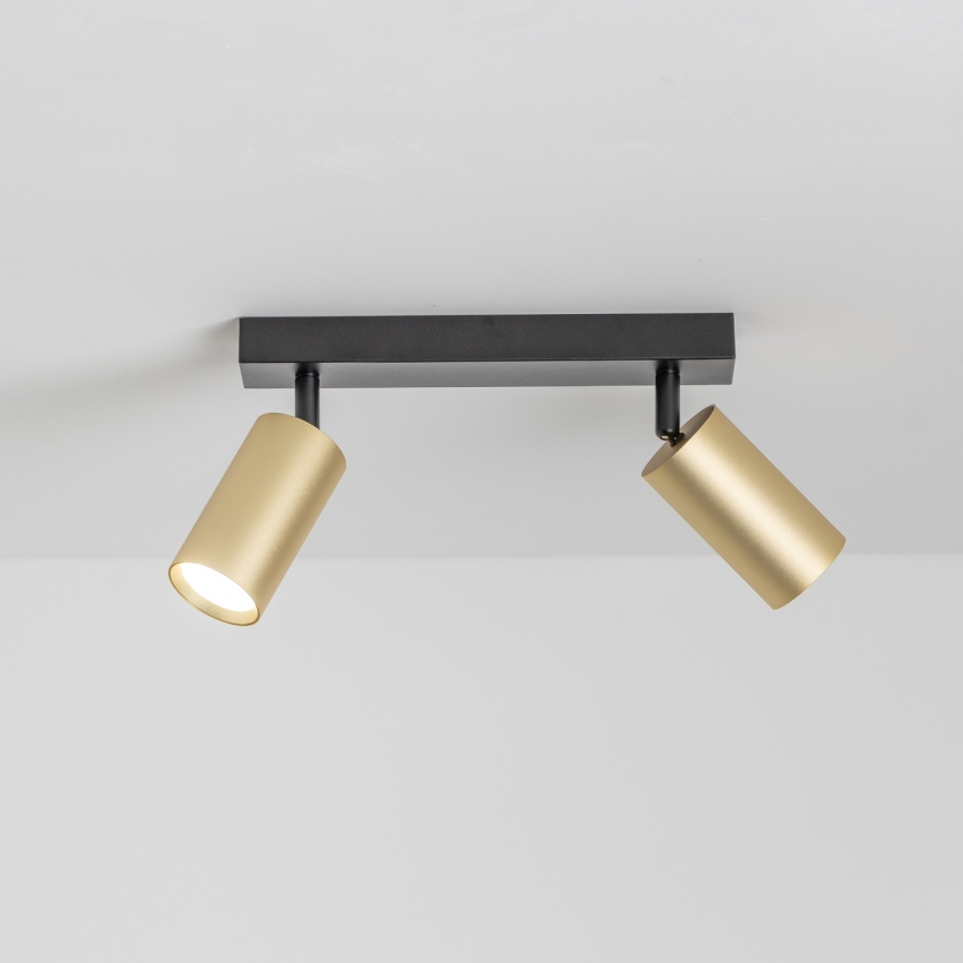 Brilagi - LED RGBW Ρυθμιζόμενο σποτ SELE GOLDEN 2xGU10/4,8W/230V 3000K μαύρο/χρυσό + τηλεχειριστήριο