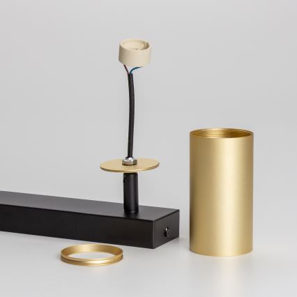 Brilagi - LED RGBW Ρυθμιζόμενο σποτ SELE GOLDEN 2xGU10/6W/230V 3000K μαύρο/χρυσό + τηλεχειριστήριο