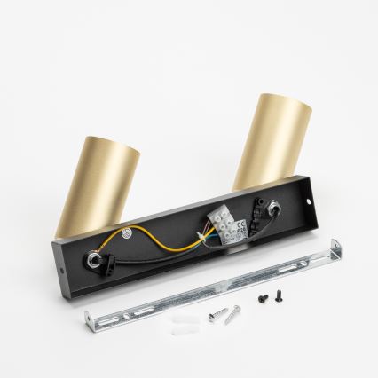 Brilagi - LED RGBW Ρυθμιζόμενο σποτ SELE GOLDEN 2xGU10/6W/230V 3000K μαύρο/χρυσό + τηλεχειριστήριο