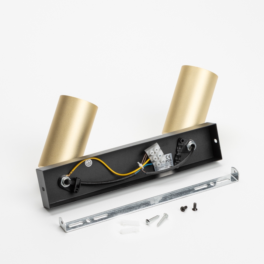 Brilagi - LED RGBW Ρυθμιζόμενο σποτ SELE GOLDEN 2xGU10/6W/230V 3000K μαύρο/χρυσό + τηλεχειριστήριο