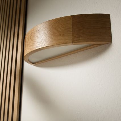 Brilagi - LED RGBW Ρυθμιζόμενο επιτοίχιο φωτιστικό CARVALHO 1xE27/15W/230V 2700-6500K Wi-Fi δρυς