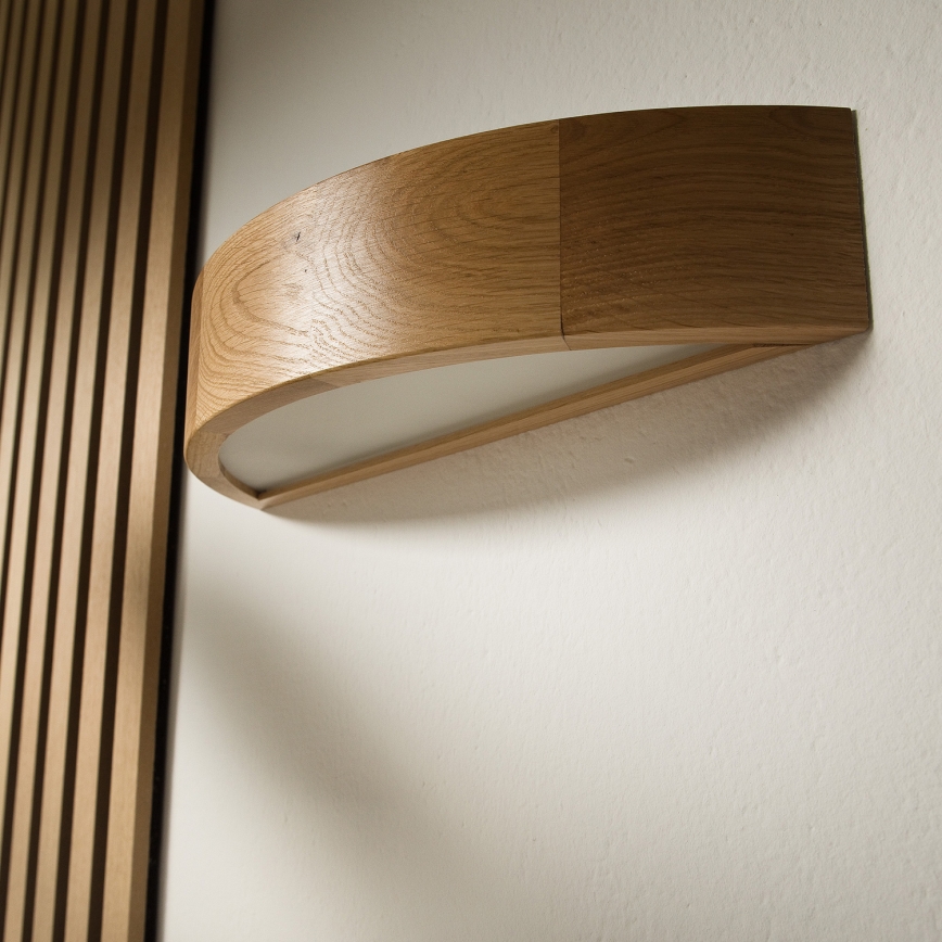 Brilagi - LED RGBW Ρυθμιζόμενο επιτοίχιο φωτιστικό CARVALHO 1xE27/15W/230V 2700-6500K Wi-Fi δρυς