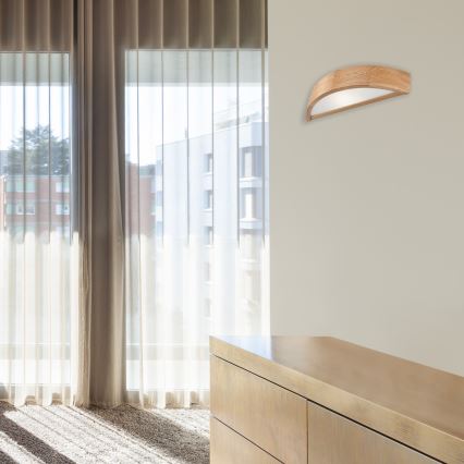 Brilagi - LED RGBW Ρυθμιζόμενο επιτοίχιο φωτιστικό CARVALHO 1xE27/15W/230V 2700-6500K Wi-Fi δρυς