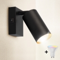 Brilagi - LED RGBW Ρυθμιζόμενο επιτοίχιο σποτ SELE 1xGU10/4,8W/230V 3000K μαύρο/χρυσό + τηλεχειριστήριο