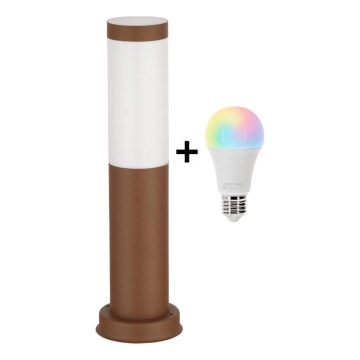 Brilagi - LED RGBW ρυθμιζόμενο εξωτερικό φωτιστικό NOVA 1xE27/9W/230V 2700-6500K IP44 40 cm καφέ