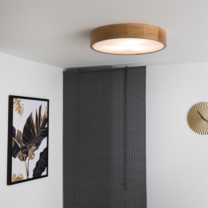 Brilagi - LED RGBW ρυθμιζόμενο φωτιστικό οροφής CARVALHO 3xE27/9W/230V 2700-6500K Wi-Fi, φινίρισμα δρυός, διάμ. 47,5 cm