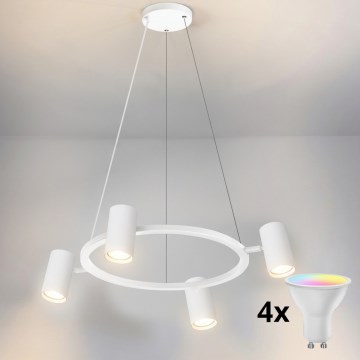Brilagi - LED RGBW ρυθμιζόμενος κρεμαστός πολυέλαιος σε καλώδιο SELE 4xGU10/6,5W/230V 2700-6500K λευκό