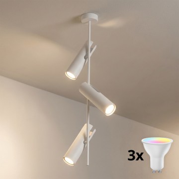Brilagi - LED RGBW Ρυθμιζόμενος πολυέλαιος σε ράβδο BRANCH 3xGU10/6,5W/230V 2700-6500K λευκό