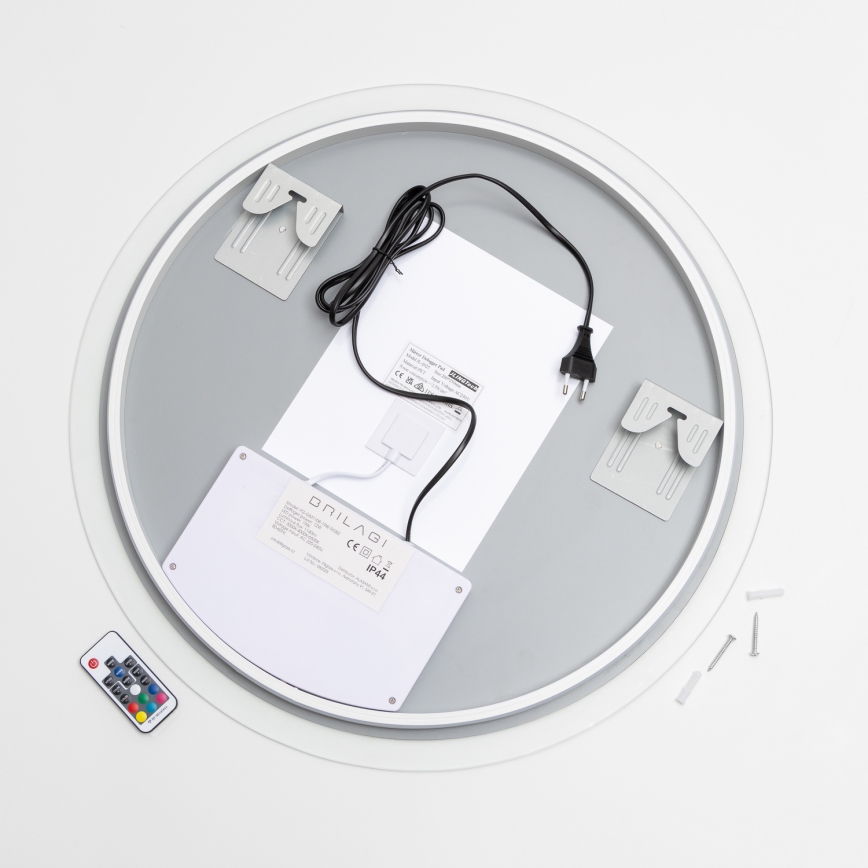 Brilagi - LED RGBW Θερμαινόμενος καθρέφτης μπάνιου CLARA PRO LED/19W/230V διάμ. 60 cm IP44 CRI 90 ρυθμιζόμενος + CCT + τηλεχειριστήριο