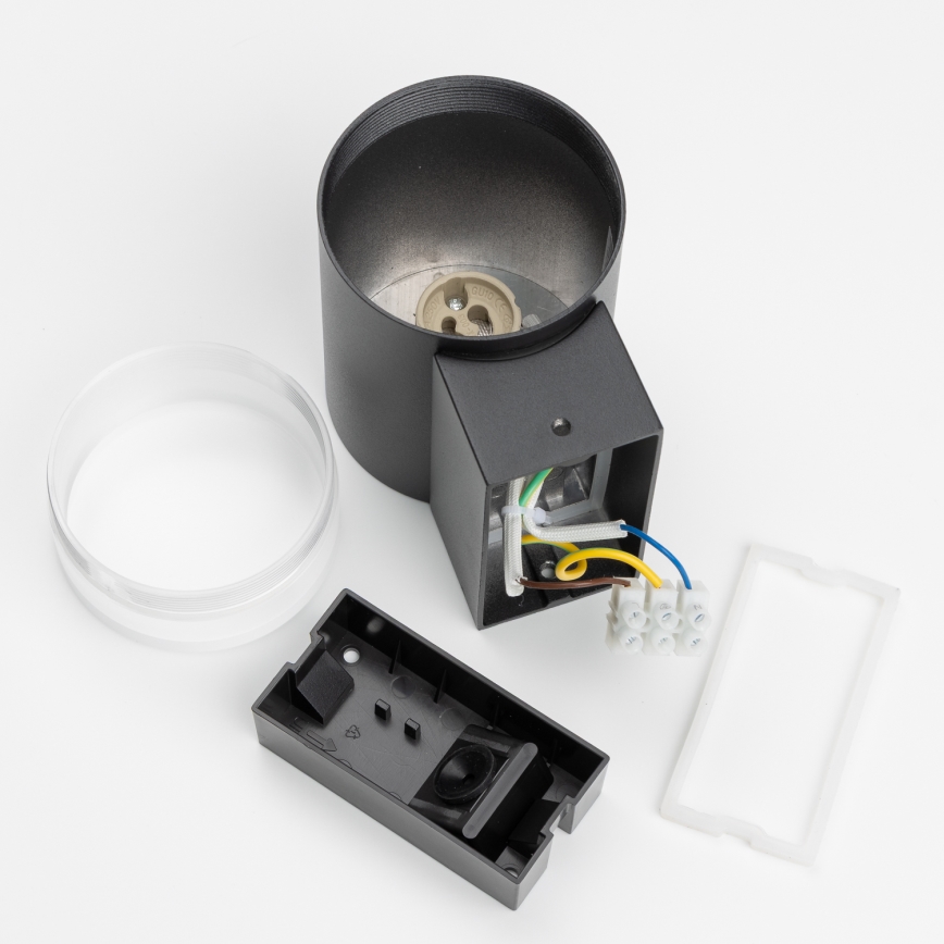 Brilagi - LED RGBW Ρυθμιζόμενο εξωτερικό επιτοίχιο φωτιστικό MATERA 1xGU10/6W/230V 3000K IP54 μαύρο + τηλεχειριστήριο