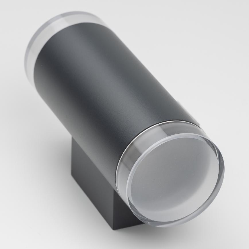 Brilagi - LED RGBW ρυθμιζόμενο επιτοίχιο φωτιστικό εξωτερικού χώρου MATERA 2xGU10/6W/230V 3000K IP54 ανθρακί + τηλεχειριστήριο